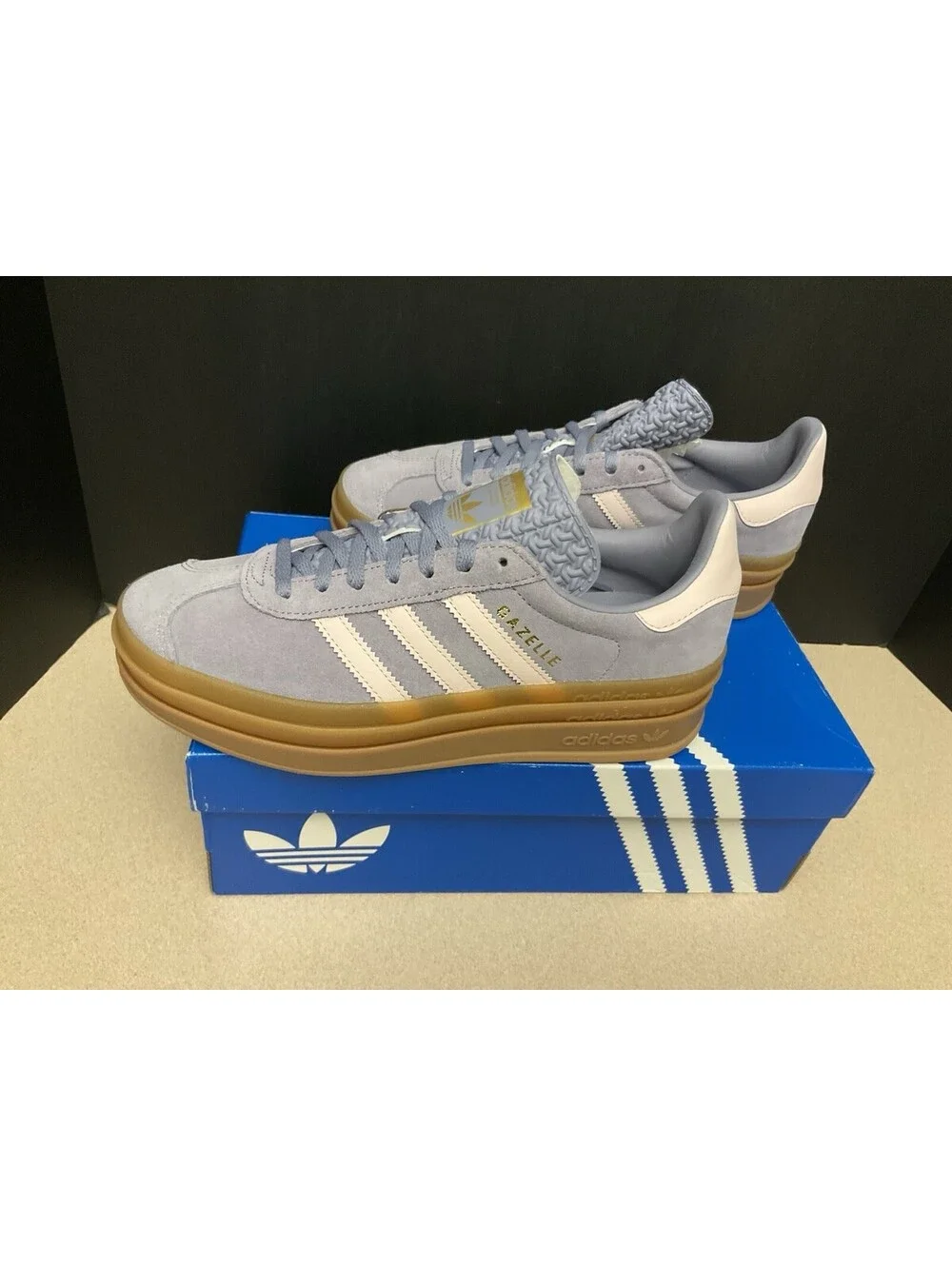 New! Adidas Gazelle Bold Violet Purple/Pale Pink Shoes. Youths 6.5Y. Womens 7.5